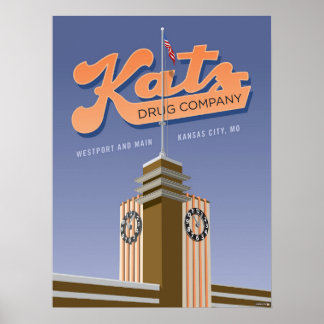 Kansas City Sehenswürdigkeiten: Katz Drogen - 18 x Poster