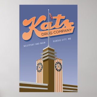 Kansas City Sehenswürdigkeiten: Katz Drogen - 24 x Poster