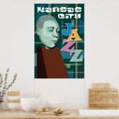 Kansas City Sehenswürdigkeiten: KC Jazz - 24 x 36 Poster (Küche)