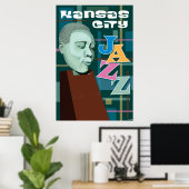 Kansas City Sehenswürdigkeiten: KC Jazz - 24 x 36 Poster (Heimbüro)