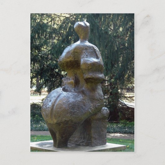 Kansas City Skulptur im Park Eine sitzende Frau Postkarte (Vorderseite)