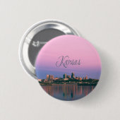 Kansas City Sky Line Sunset Button (Vorne & Hinten)