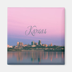 Kansas City Sky Line Sunset Magnet