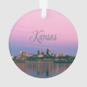 Kansas City Sky Line Sunset Ornament (Rückseite)