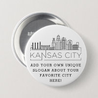 Kansas City Skyline | Benutzerdefinierter Slogan-B