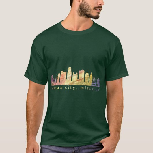 Kansas City Skyline Farbe 3 T-Shirt (Vorderseite)