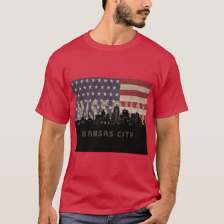 Kansas City Skyline-Flagge T-Shirt