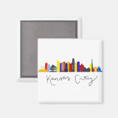Kansas City Skyline Magnet (Vorderseite/Rückseite)