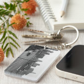 Kansas City Skyline, Schwarz-Weiß-Foto Schlüsselanhänger (Vorderseite rechts)