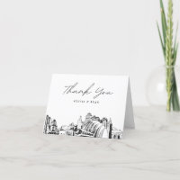 Kansas City Skyline Sketch Blank Danke Karte