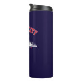 Kansas City Skyline | Vintage American Flag Thermosbecher (Nach rechts gedreht)