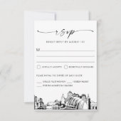 Kansas City Skyline Wedding RSVP Response Card Karte (Vorderseite)