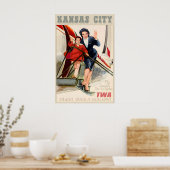 Kansas City TWA Trans World Airlines New Retro Poster (Küche)
