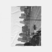 Kansas City Urban Skyline, Schwarz-Weiß-Foto Fleecedecke (Vorderseite)