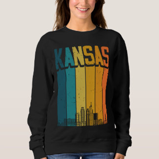 Kansas City USA Retro Vintage Sonnenuntergang Skyl Sweatshirt