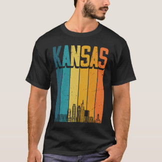 Kansas City USA Retro Vintage Sonnenuntergang Skyl T-Shirt