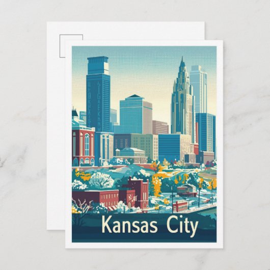 Kansas City Vintage Reisevorführung Postkarte (Vorne/Hinten)