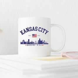 Kansas City Vintage Skyline | Patriotic Missouri  Kaffeetasse
