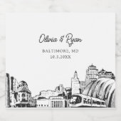 Kansas City Wedding Champagne Label Schaumweinetikett (Einzelnes Label)