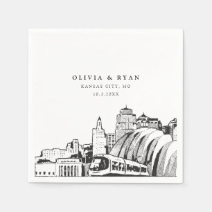 Kansas City Wedding Minimalistisch Paper Serviette