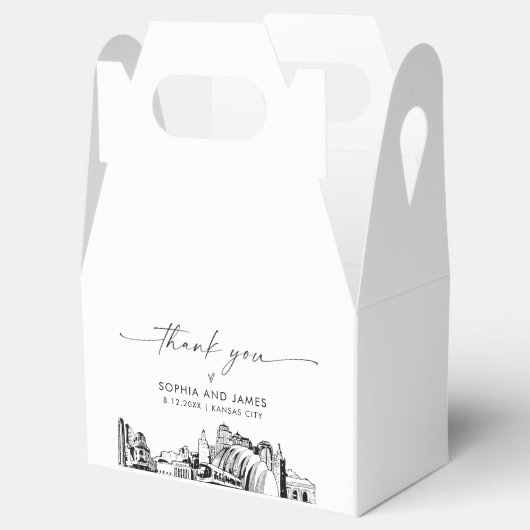 Kansas City Wedding Personalisiert Gefälligkeitsbo Geschenkschachtel (Geöffnet)