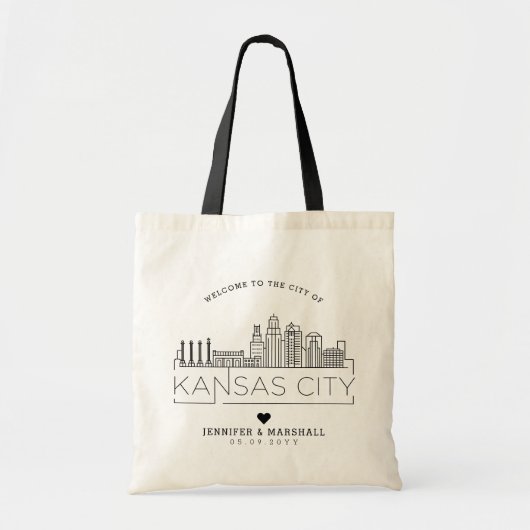 Kansas City Wedding Stylized | Skyline Tote Bag Tragetasche (Vorne)
