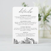 Kansas City Wedding Vertikale Details Begleitkarte (Stehend Vorderseite)