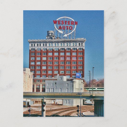 Kansas City Western Auto Sign Postkarte (Vorderseite)