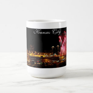 Kansas- Citypiazza-Lichter, Feuerwerk-Tasse Kaffeetasse