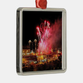 Kansas- Citypiazza-Lichter, Feuerwerks-Verzierung Silbernes Ornament (Rechts)