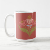 Kansas Cone Blume 15 oz, Rosa, Korallen, Grün Kaffeetasse (Links)
