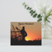 Kansas Country Farmland Sunset Postkarte (Stehend Vorderseite)