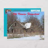 Kansas Country Farmstead Post Card Postkarte (Vorne/Hinten)
