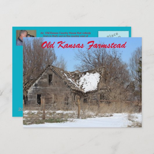 Kansas Country Farmstead Post Card Postkarte (Vorne/Hinten)