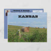 Kansas Country Hay Bale in einem Feld Post Card Postkarte (Vorne/Hinten)