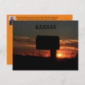 Kansas Country Mailbox Silhouette Postkarte (Vorne/Hinten)