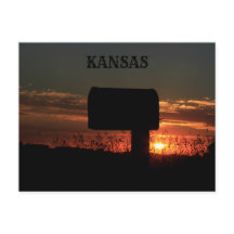 Kansas Country Mailbox Silhouette Postkarte