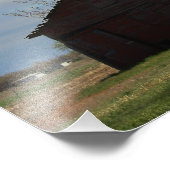 Kansas Country Red Barn mit blauem Himmel Fotodruck (Ecke)