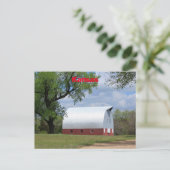 Kansas Country Red Barn Postkarte (Stehend Vorderseite)