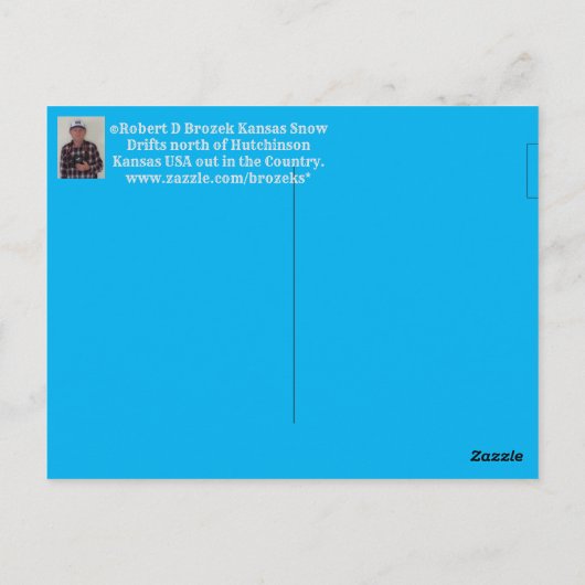Kansas Country Snow Drivers Post Card Postkarte (Rückseite)