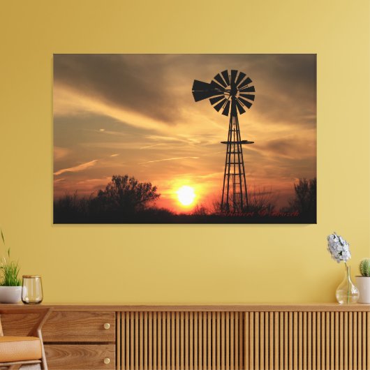 Kansas Country Windmill Leinwanddruck (Insitu (Wohnzimmer))