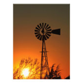 Kansas Country Windmill mit Wolken, Foto Print (Vorne)
