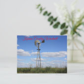 Kansas Country Windmill Post Card Postkarte (Stehend Vorderseite)