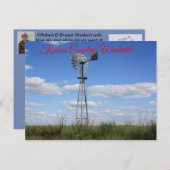 Kansas Country Windmill Post Card Postkarte (Vorne/Hinten)