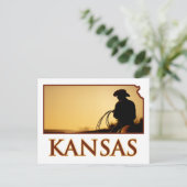 Kansas Cowboy Postkarte (Stehend Vorderseite)