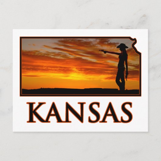 Kansas Cowgirl Postkarte (Vorderseite)
