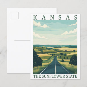 Kansas der Sonnenblumen-Staat USA Reiseort Postkarte