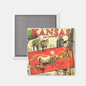 Kansas, der Staat der Sonnenblumen Magnet (Vorderseite/Rückseite)