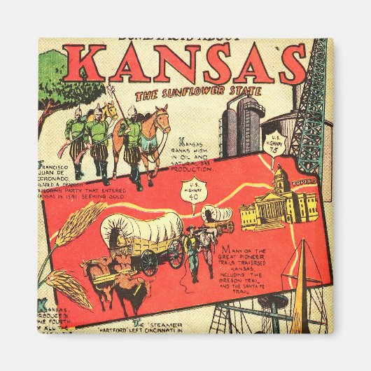 Kansas, der Staat der Sonnenblumen Magnet (Vorne)
