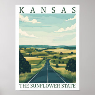Kansas, der Sunflower Staat USA Travel Place Poster